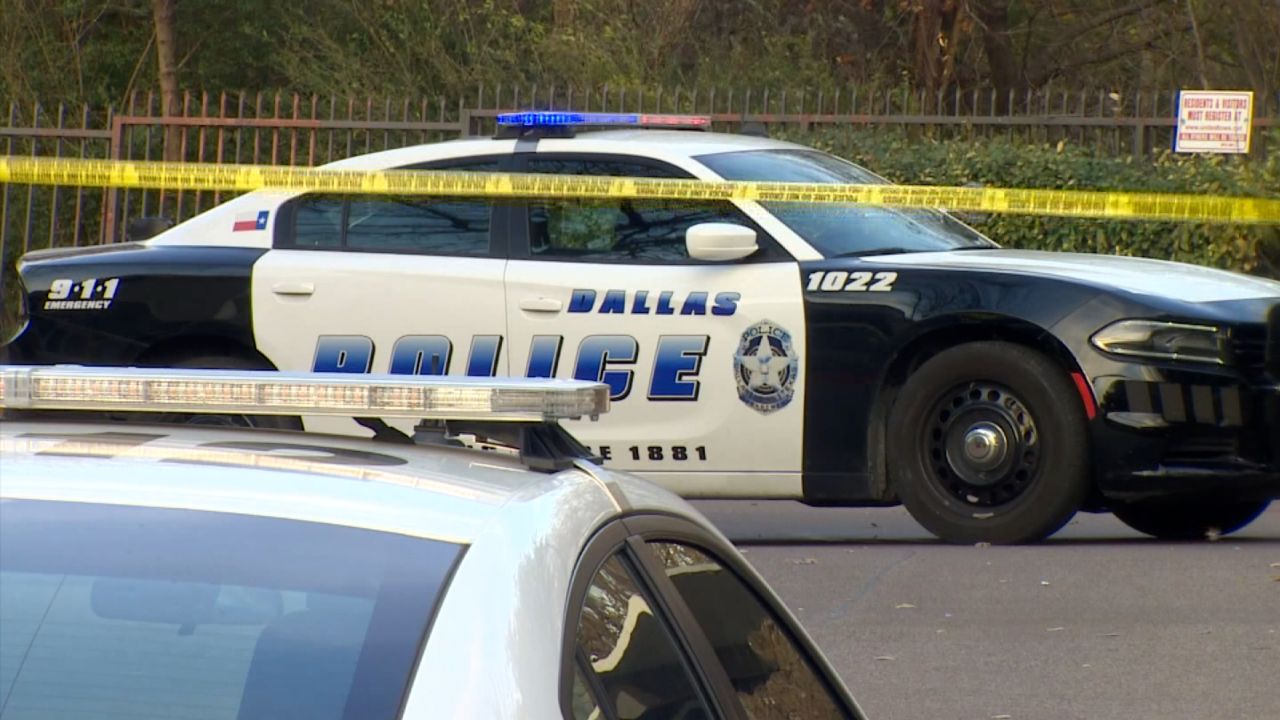 Police at scene of shooting in Dallas that left an 11-year-old boy dead.
