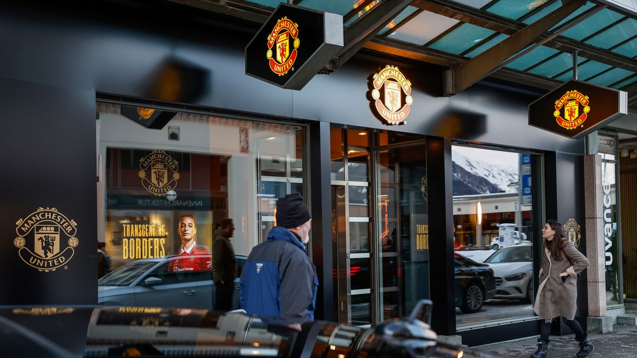 A pop-up Manchester United pavilion has appeared ahead of the World Economic Forum in Davos, Switzerland.