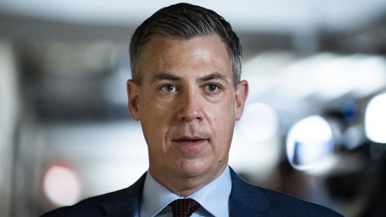 Rep. Jim Banks, R-Ind., is seen outside a meeting of the House Republican Conference in the U.S. Capitol on Tuesday, January 3, 2023. 