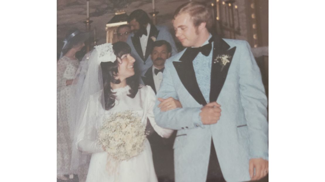 Here's Carolyn and Chris on their wedding day.