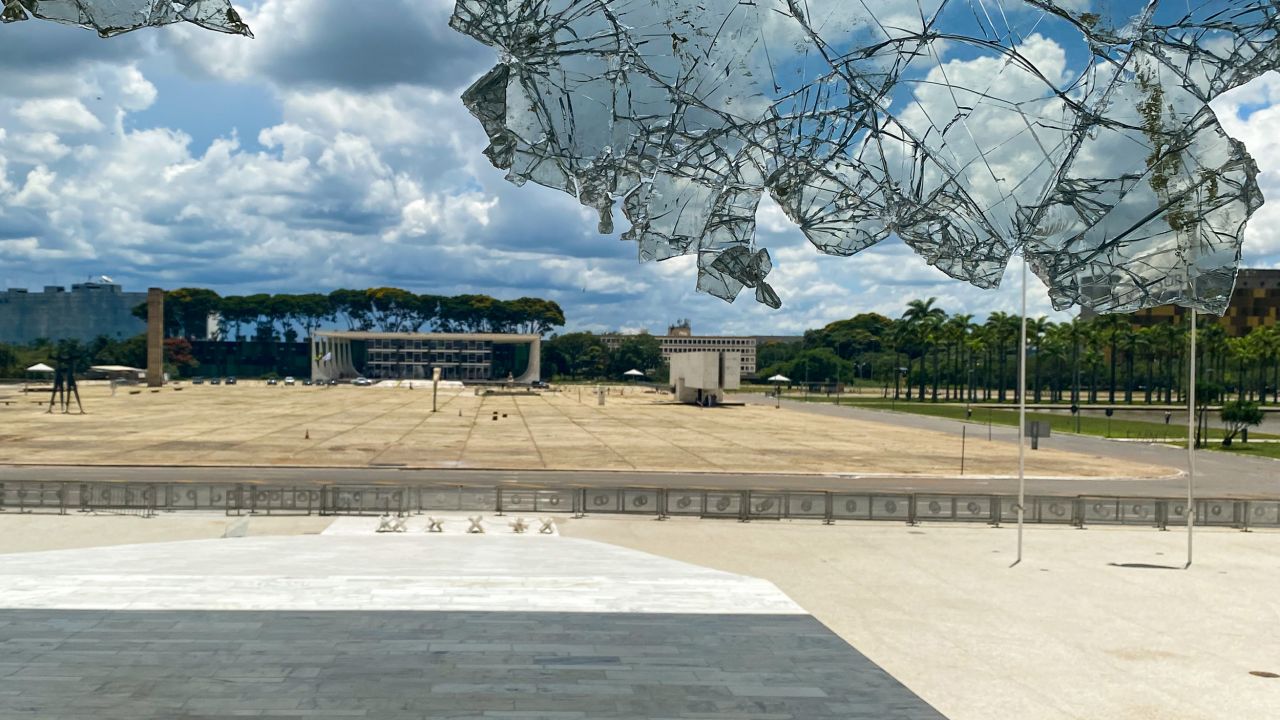 View from inside Planalto Presidential Palace in Brasilia on Jan 11.
