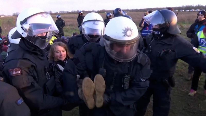 See Climate Activist Greta Thunberg Being Carried Away By German Police Cnn