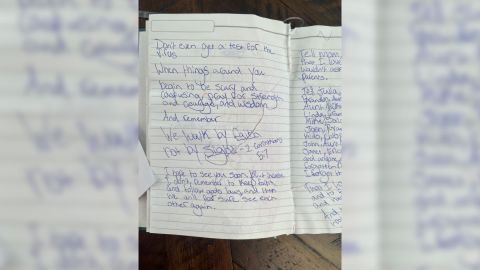 A note written by Isaac Danian before he left his family appears in his brother's notebook.
