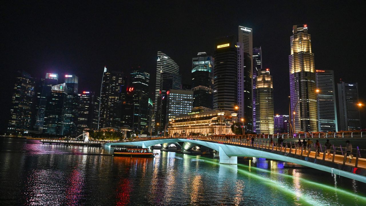 A general view of the city skyline in Singapore on March 26, 2022.