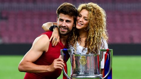 Gerard Pique et Shakira le 30 mai 2015 à Barcelone, en Espagne.