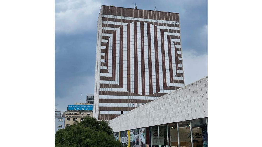 <strong>Hotel Kyjev:</strong> This 1970s-built hotel no longer receives guests, but it got a new lease of life when it was repainted during the Bratislava Street Art Festival in 2018. 