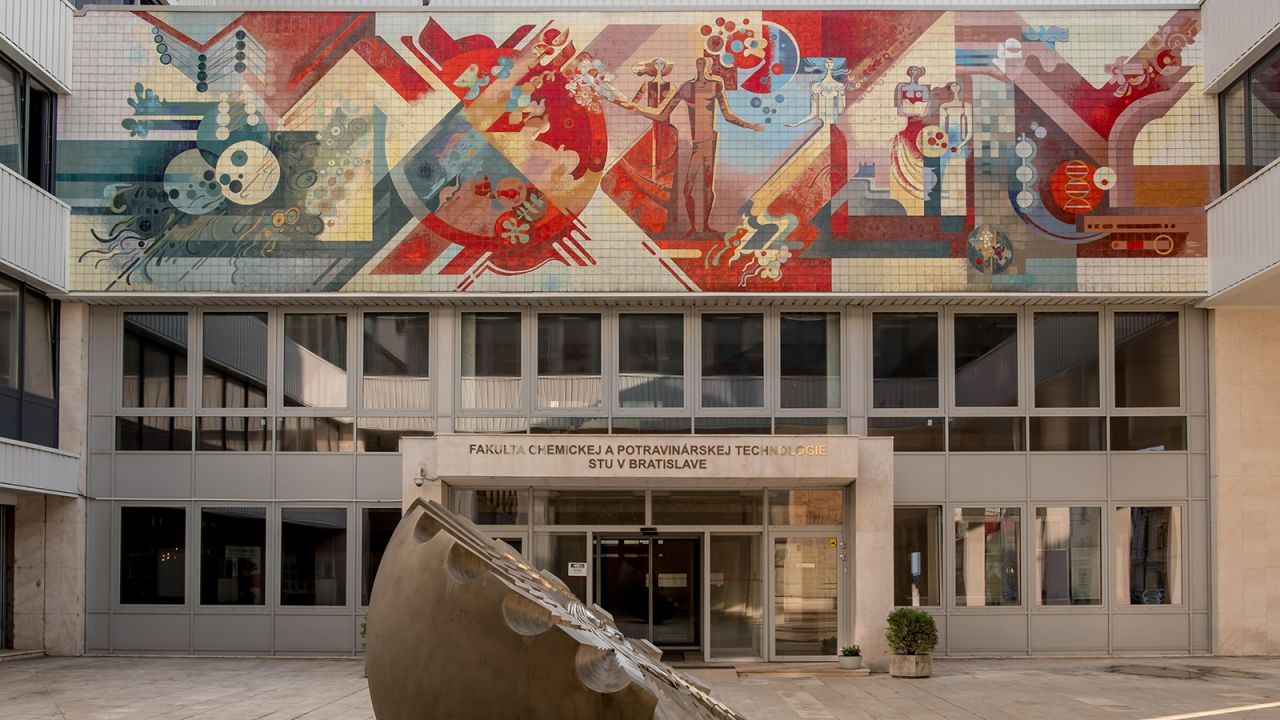 <strong>Seat of learning: </strong>This socialist realist mural adorns the face of the Slovak University of Technology. 