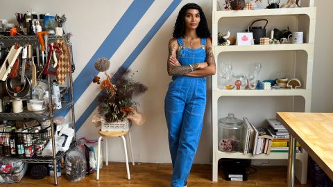 Sophia Roe poses for a portrait in her studio in New York on August 10, 2022.