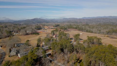 Une vue aérienne de Murphy, Caroline du Nord.