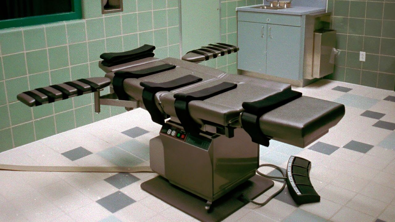 The execution chamber in the US Penitentiary at Terre Haute, Indiana, is seen in 1995.