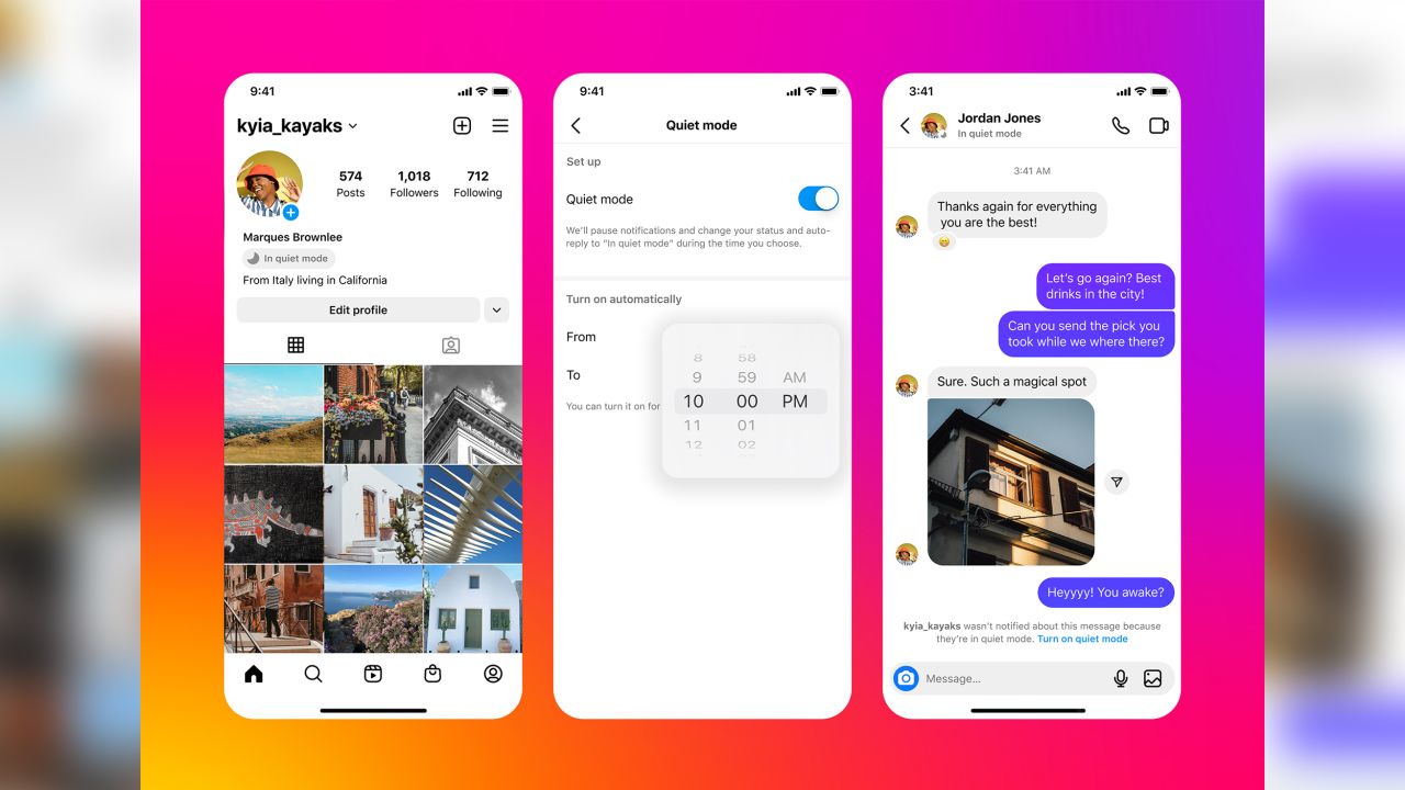 Instagram's new "quiet mode" intends to help users better focus when they want, such as during during school or office hours