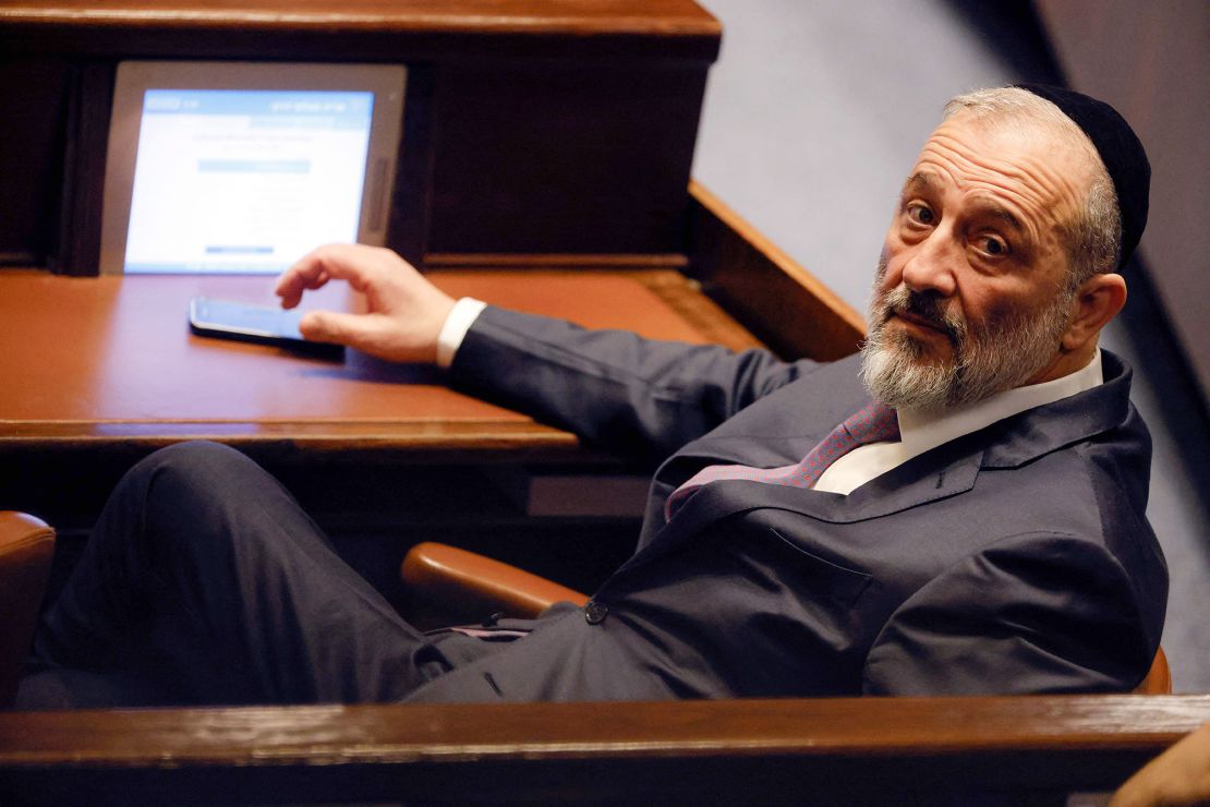 Deri pictured in the Knesset on December 29.