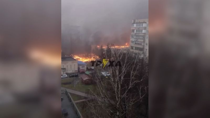 Video shows destruction of helicopter crash near kindergarten in Ukraine | CNN