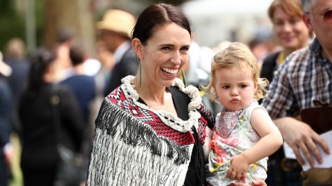 New Zealand Prime Minister Jacinda Ardern and her daughter Neve Te Aroha Ardern Gayford at the upper Treaty grounds at Waitangi on February 4, 2020.  Analysis: Jacinda Ardern&#8217;s resignation shows burnout is real &#8212; and it&#8217;s nothing to be ashamed of 230119030612 01 jacinda ardern daughter 020420