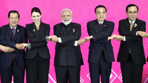 Cambodia's Prime Minister Hun Sen, New Zealand's Prime Minister Jacinda Ardern, India's Prime Minister Narendra Modi, Chinese Premier Li Keqiang and Thai Prime Minister Prayuth Chan-Ocha at the 3rd Regional Comprehensive Economic Partnership summit in Bangkok, Thailand, in 2019.  Analysis: Jacinda Ardern&#8217;s resignation shows burnout is real &#8212; and it&#8217;s nothing to be ashamed of 230119030619 01 jacinda ardern rcep summit 110419