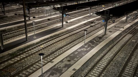Train tracks prevarication bare astatine Gare de l'Est railway presumption successful Paris arsenic France is deed by wide postulation disruption amid a nationwide onslaught against projected pension reforms.