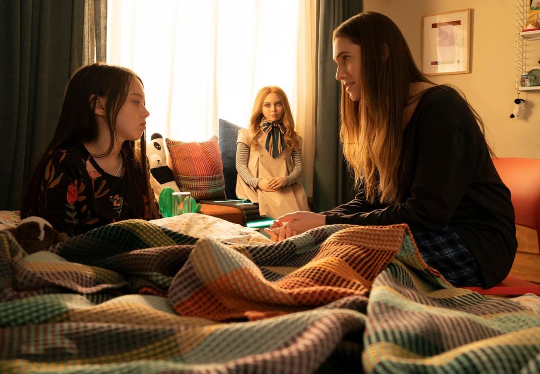 Gemma, played by Allison Williams (right), gifted her grieving niece a M3GAN doll to help fill the girl's emotional needs. 