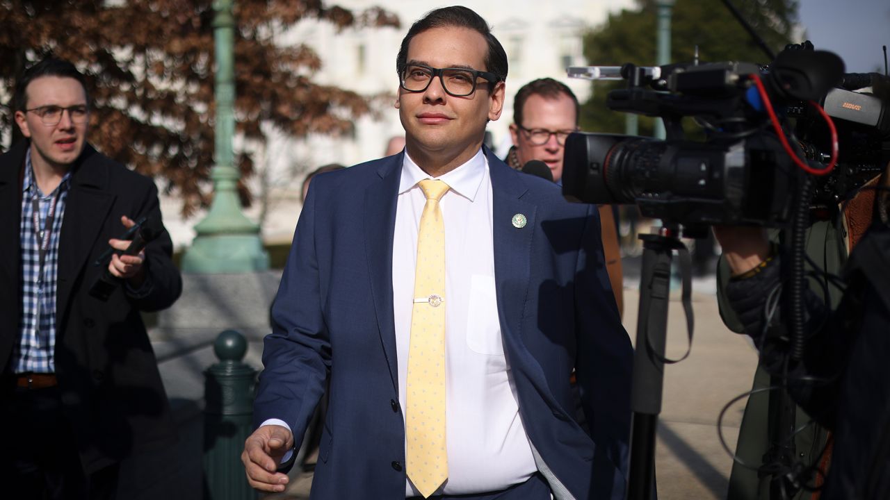 Rep. George Santos leaves the US Capitol on January 12, 2023, in Washington, DC.