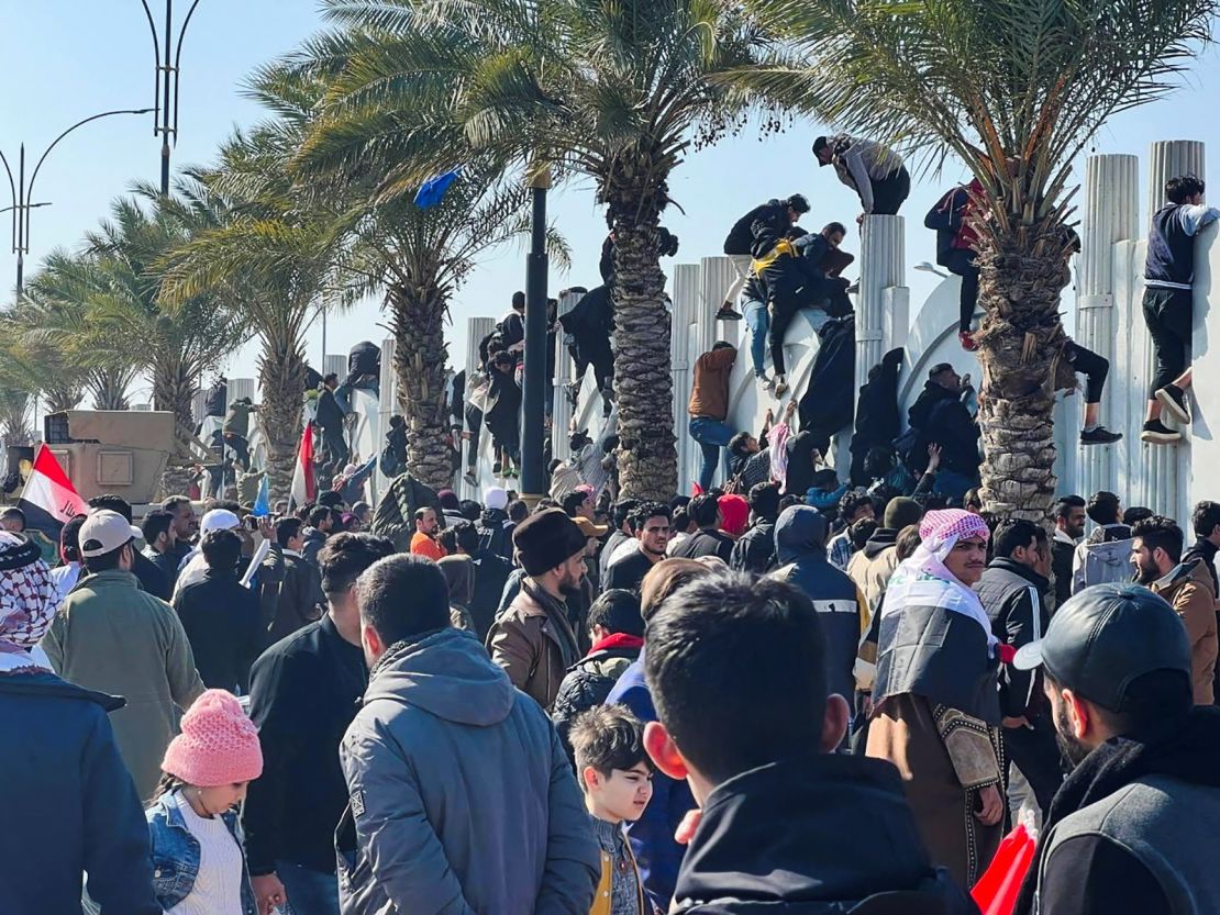 Soccer fans attempt to enter the Basra International Stadium to watch the final match of the 25th Arabian Gulf Cup between Iraq and Oman, in Basra, Iraq January 19.