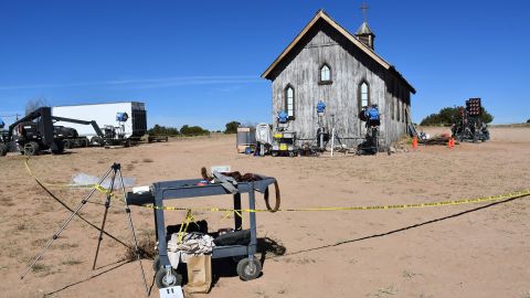 This image released by the Santa Fe County Sheriff's Office shows the outside of the set building where Hayla Hutchins was shot. 