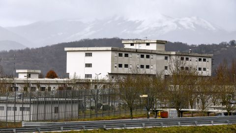 An exterior view of the L'Aquila prison in Italy, where Matteo Messina Denaro is being held after his arrest.