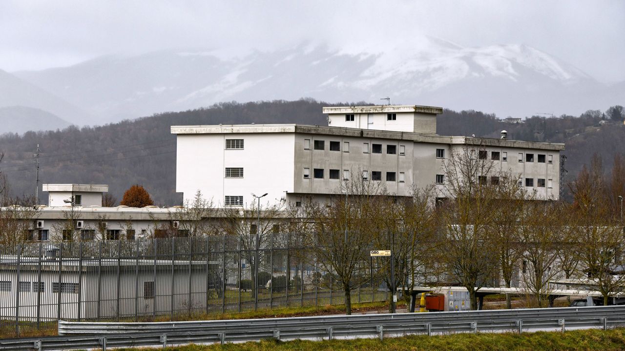 An exterior view  of the jail in L'Aquila, Italy, where Matteo Messina Denaro is being held after his arrest.