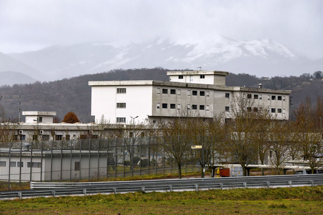 An exterior view  of the jail in L'Aquila, Italy, where Matteo Messina Denaro is being held after his arrest.