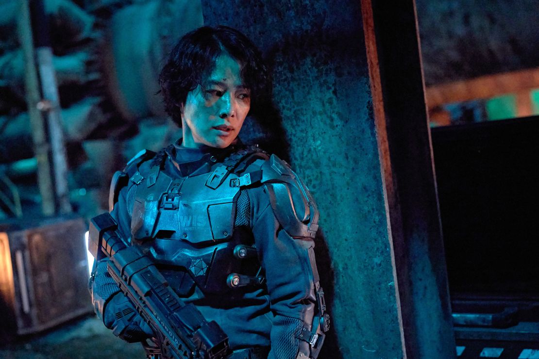 Kim-Hyun joo as the android warrior in "JUNG_E."