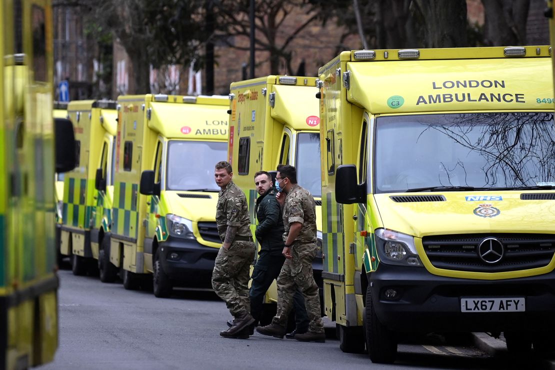 Military personnel were on call to fill the gap during a strike by ambulance workers over a government pay dispute.