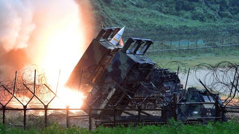 In this file photo released by the South Korean Defense Ministry, U.S. Army Tactical Missile System (ATACMS) fires a missile into the East Sea during a South Korea-U.S. joint missile drill in July 2017.