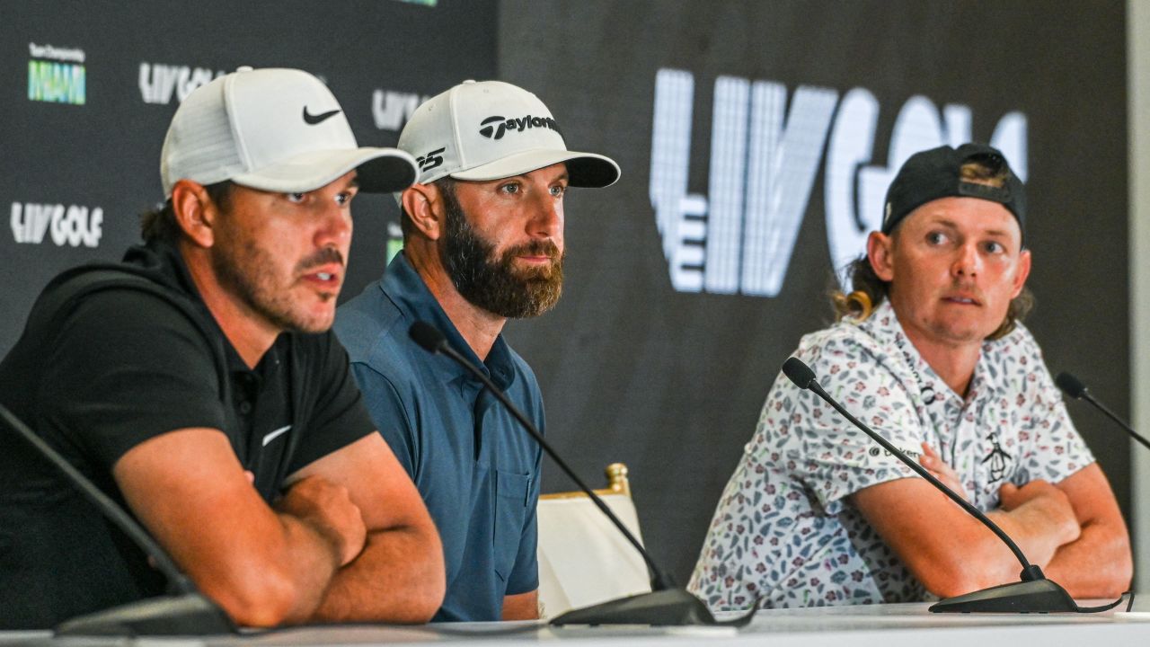 Koepka (left) and Johnson (middle), two golfers to have featured at LIV events, will both feature in the docuseries.