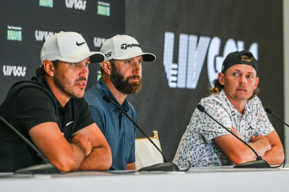 Koepka (left) and Johnson (middle), two golfers to have featured at LIV events, will both feature in the docuseries.
