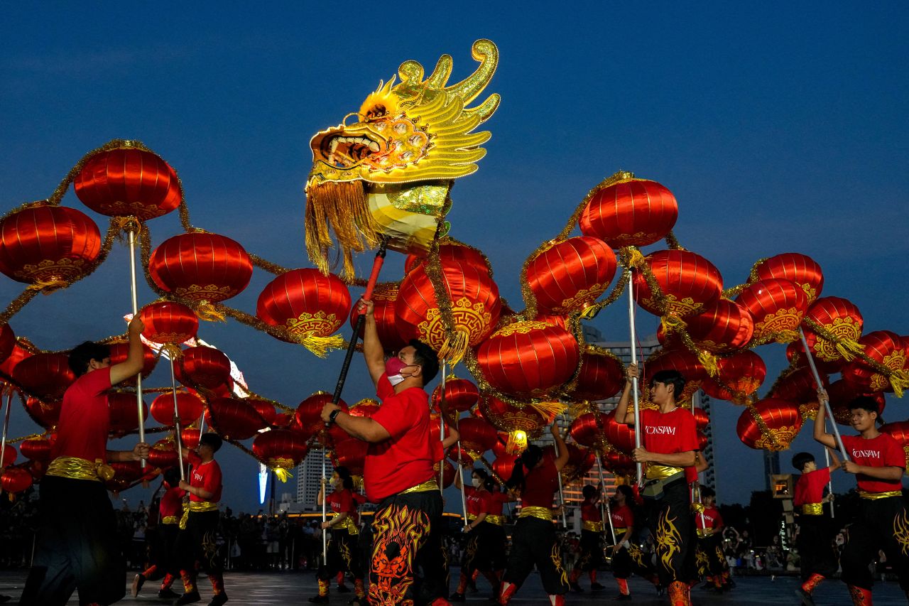 A dragon dance performance takes place in Bangkok, Thailand, on Wednesday, January 18.