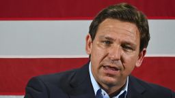 Florida Governor Ron DeSantis speaks during a "Unite and Win" event as he campaigns for re-electionon the eve of the US midterm elections, at Hialeah Park Clubhouse, in Hialeah, Florida, on November 7, 2022. (Photo by Eva Marie UZCATEGUI / AFP) (Photo by EVA MARIE UZCATEGUI/AFP via Getty Images)