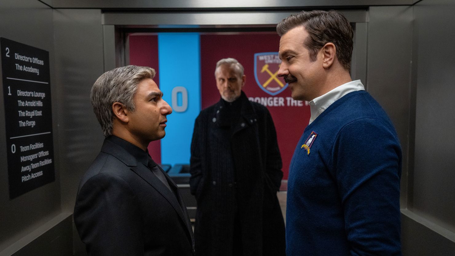 Nick Mohammed and Jason Sudeikis in Season 3 of "Ted Lasso." 