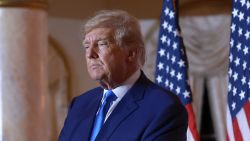 Former U.S. President Donald Trump speaks during an election night event at Mar-a-Lago on November 08, 2022 in Palm Beach, Florida.