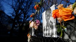 BOSTON, MA - NOVEMBER 16: A photograph of Elijah McClain is part of the "Say Their Names" memorial on Boston Common in Boston on Nov. 16, 2020. According to their website, "The Say Their Names Memorial is a nationwide initiative to honor Black lives lost to racial injustice, police brutality, and racism." The memorial will be on display in Boston Common until November 22nd. Elijah McClain was a 23-year-old Black man who died in 2019 after police in Aurora, Colo., restrained him with a chokehold that has since been banned. He went into cardiac arrest after being injected with ketamine and died a few days later. (Photo by Jessica Rinaldi/The Boston Globe via Getty Images)