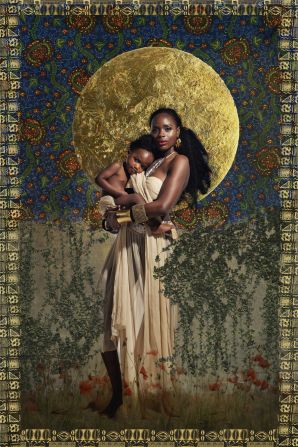 Some of Okelarin's work, like "Iya" (2021), celebrates the beauty of Black womanhood.