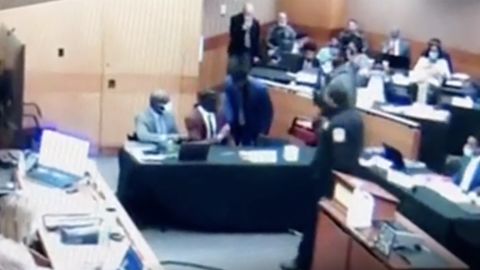 An image from the courtroom video