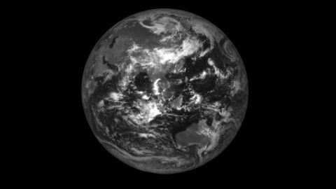 The probe took a black and white image of Earth on August 29, 2022.