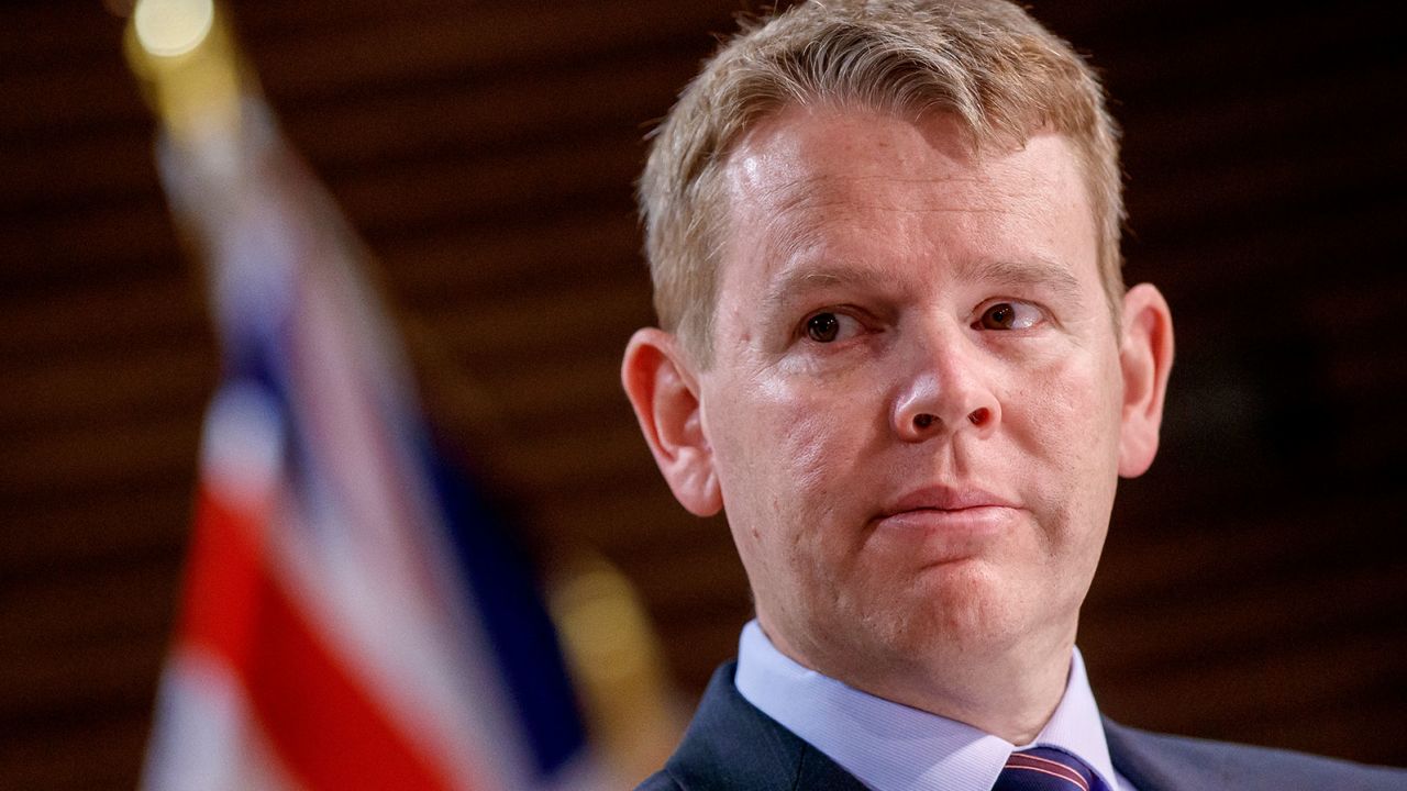 Hipkins at Parliament in Wellington, New Zealand, on Oct. 11, 2021. 