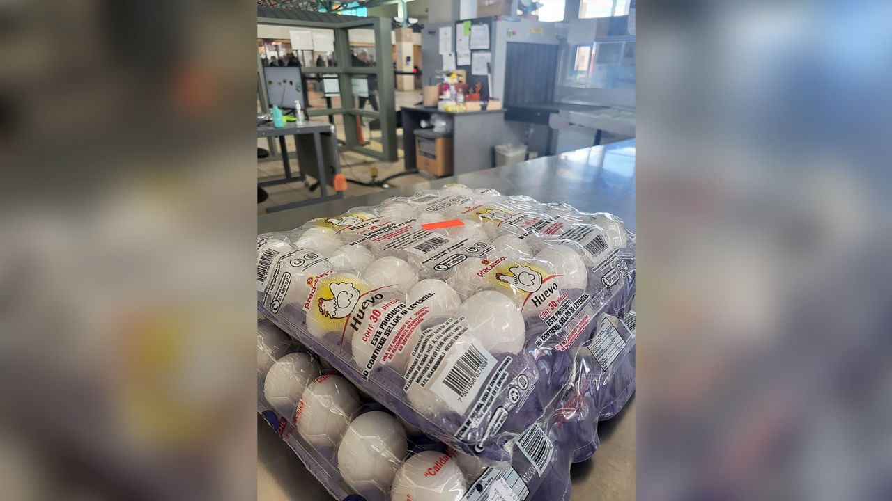 An image from Customs and Border Protection shows eggs that a traveler attempted to bring into the United States on January 18 at the Paso Del Norte internal crossing in El Paso, Texas.