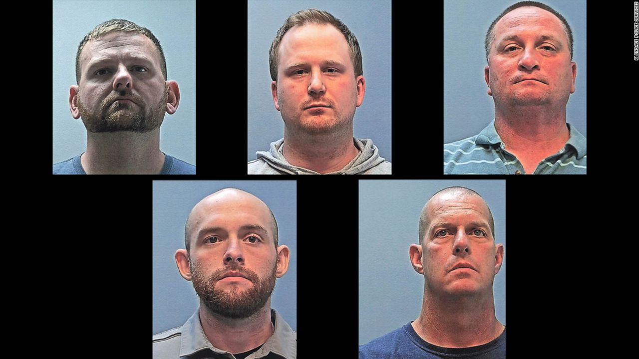 The five people charged in the case are (clockwise, from top left): Randy Roedema, Nathan Woodyard, Jeremy Cooper, Peter Cichuniec and Jason Rosenblatt.