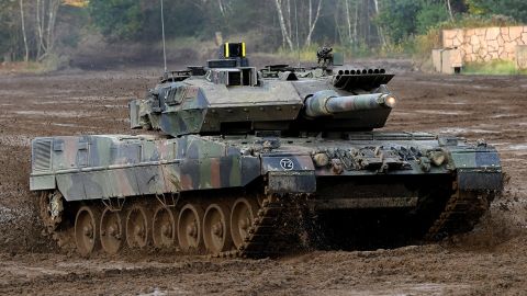 Leopard 2 A7 main battle tank at a military training ground in Munster, northern Germany (file photo).