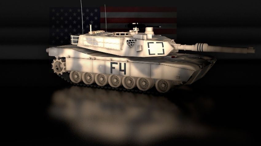 US M1 Abrams tank animation video