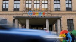 FILE PHOTO: A general view of the entrance of the Google office, ahead of presentation of the detailed investment plan for Germany, in Berlin, Germany, August 31, 2021.  REUTERS/Annegret Hilse/File Photo