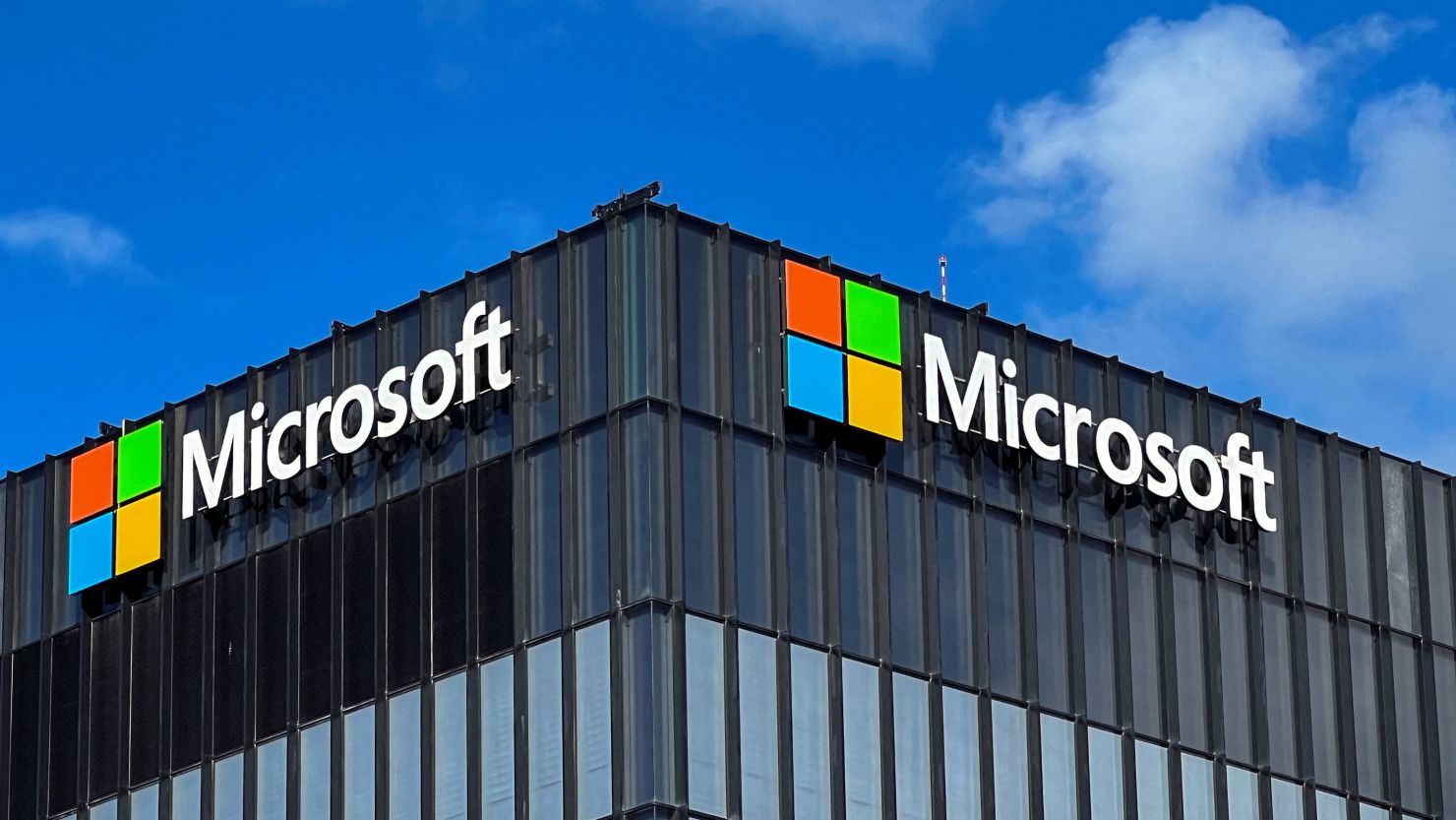 The logo of Microsoft is seen on the exterior of their offices in Herzliya, near Tel Aviv, Israel on December 27, 2022.