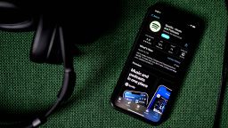 The Spotify application for download in the Apple App Store on a smartphone arranged in the Brooklyn borough of New York, US, on Friday, July 22, 2022. Spotify Technology SA is scheduled to release earnings figures on July 27. Photographer: Gabby Jones/Bloomberg via Getty Images