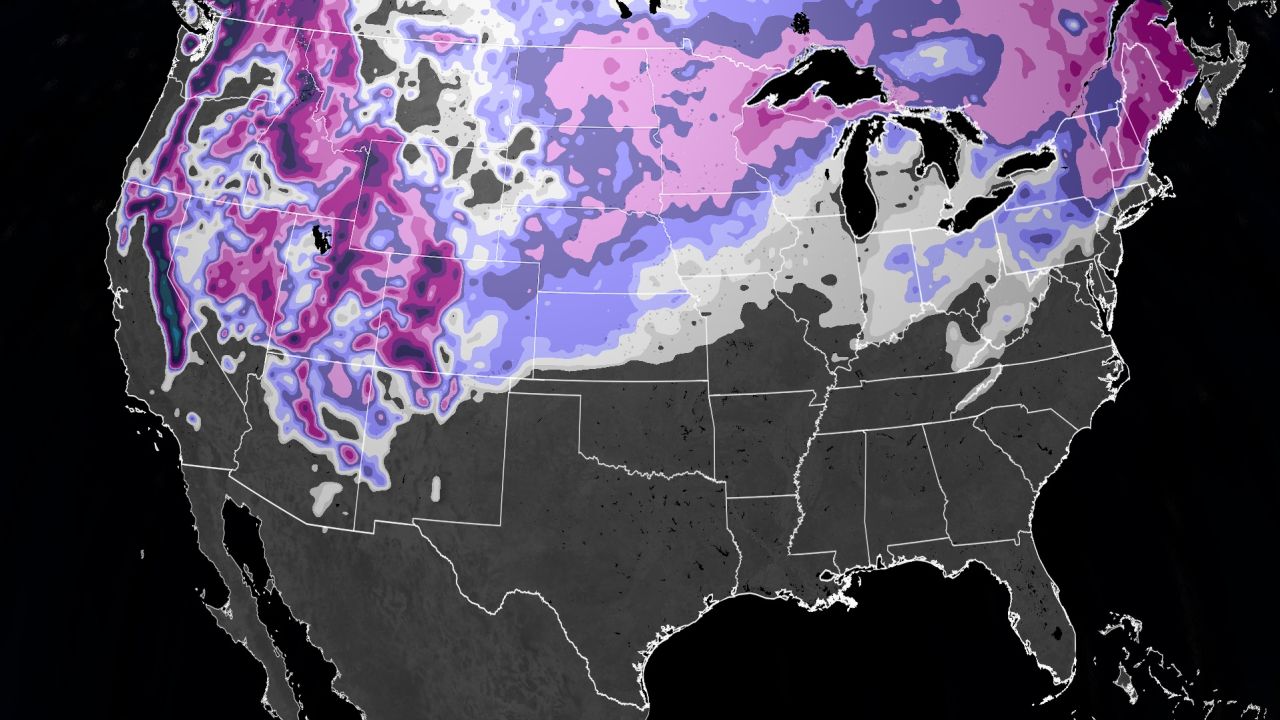 Snow depth across the US on January 23, 2023. Above-average snow has fallen across the West this winter, while the Northeast contends with below-normal snowfall.