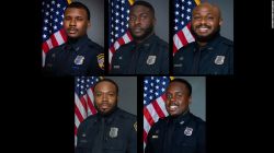 From top left, Officer Justin Smith, Officer Emmitt Martin III, Officer Desmond Mills, 
From bottom left, Officer Demetrius Haley and Officer Tadarrius Bean